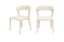 Set of two cream dining chairs with modern minimalist design