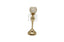 Small gold crystal ball candle holder with elegant hanging crystals – perfect as a chic decorative accent.