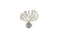Small Gold Crystal Tree Table Décor with detailed gold-toned branches and a clear glass base for a delicate and luxurious accent