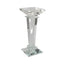 Elegant large square crystal candle holder with clear faceted design for a luxe touch.