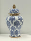 Damask Ceramic Jar Urn Blue