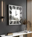 Decorative Silver Mirrored Square Clock - 60cm