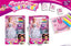 Colouring doll set with dress designs, markers, and creative play examples displayed.
