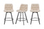Beige Emerson barstools displayed from multiple angles highlighting quilted seat and sleek frame