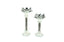 Classic silver crystal candle holders with lotus-style tops – set of 2
