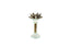 Compact gold crystal candle holder with floral charm