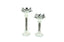 Classic silver crystal candle holders with lotus-style tops – set of 2