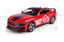 Red Ford Mustang GT500 diecast car with racing stripes and bold design.