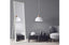 White French provincial free standing mirror styled with grey walls, pendant light and sofa set.
