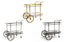 Glass Bar Cart Trolley With Cart Wheels - 3 Colours Available