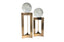 Elegant gold glass sphere décor set with large and small sizes.