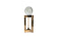 Small gold glass sphere décor, ideal for compact stylish spaces.