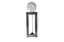 Large silver glass sphere décor adds sophistication to modern décor.