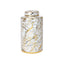 Ceramic Gold / White Ginger Jar Urn Canister - 2 Sizes Available