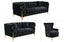 GRAND black velvet tufted lounge with elegant gold steel legs