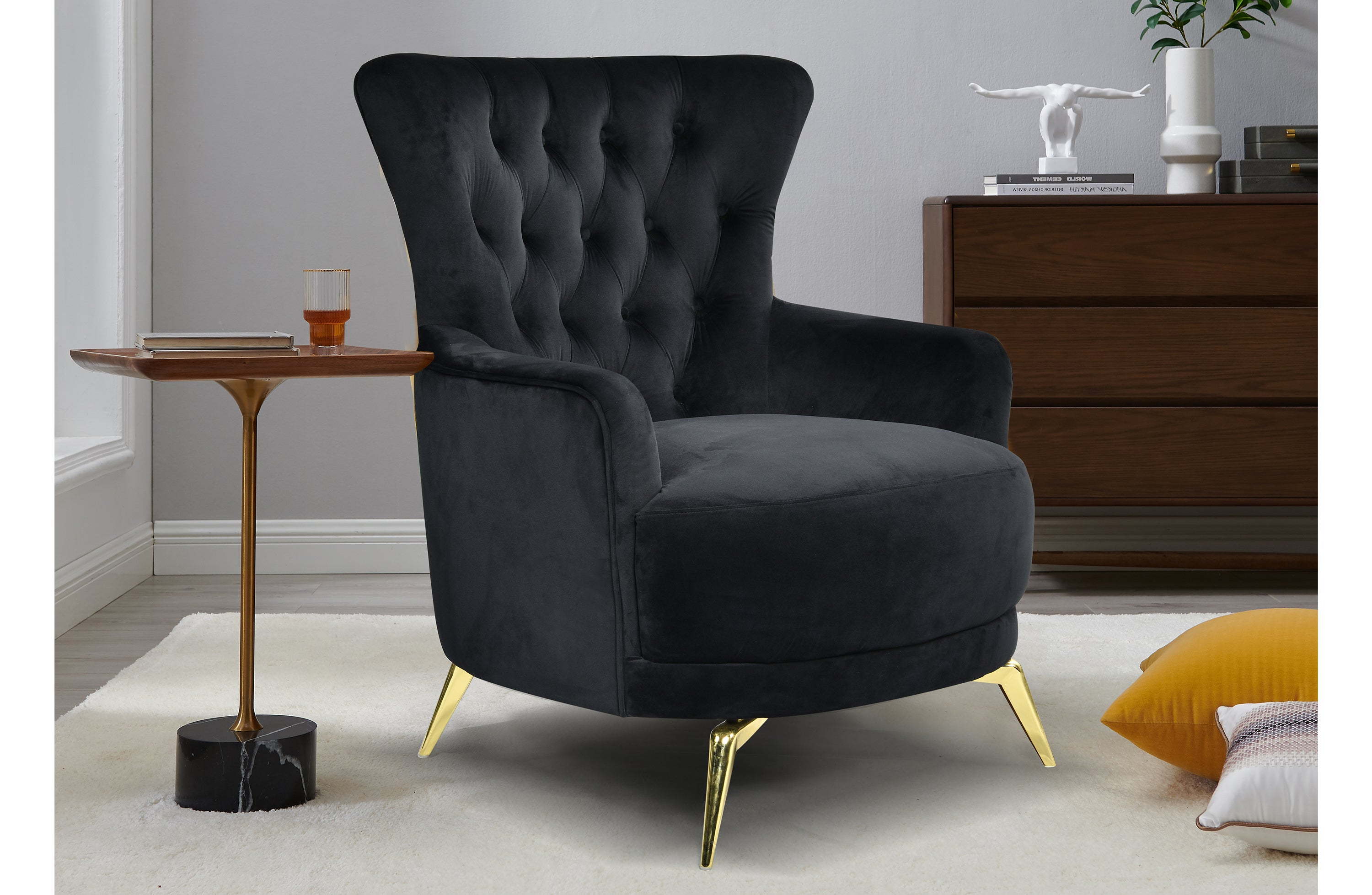 Elegant Collection GRAND Tufted Wing Chair – Colours – Elegant