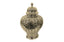Large Classic Hampton Urn in glossy gold ceramic finish with intricate pierced detailing and elegant silhouette.