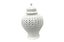 Large white ceramic Classic Hampton Urn with timeless pierced design, ideal for clean and sophisticated home interiors.