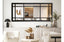 Black Hampton’s large rectangle window style mirror styled in modern living room.