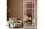 Image 15White Hampton’s large rectangle 180cm mirror styled beside armchair with warm wall.