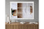 White Hampton’s medium rectangle window style mirror above wooden console table.