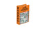 Medium orange decorative faux book box with luxury design and concealed storage compartment.