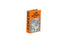 Small orange faux book storage box ideal for shelf styling or bedside decor with hidden storage.