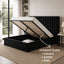 Hilton Velvet Gas Lift Bed - Black