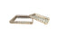 Set of 2 gold rectangle trays with crystal accents and mirrored bases, available in small and large sizes.