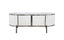 Kingsley white coffee table with silver trim and white marble surface