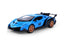 Blue Lamborghini Veneno diecast car with black accents and sporty rear spoiler.