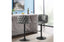 Lara grey velvet swivel bar stools with matte black base styled in modern dining room