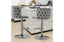 Lara grey velvet tufted swivel bar stools with silver chrome base in elegant dining area