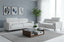 Lawson light grey leather 3-seater and 2-seater sofas styled in a bright modern living room.
