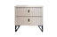 lex bedside table light brown fluted drawers with black and gold handles