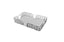  Large silver rectangle Lucy tray with reflective base and vintage-inspired border – elegant and functional.