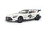 White Mercedes AMG GTR diecast car with black accents and rear spoiler.