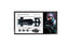 Mercedes Benz inspired brick built racing car wall art in black frame with detailed model display.