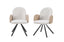 Beige and white swivel dining chair with arms providing cozy seating and modern elegance