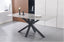 Miles rectangle dining table with black frame and grey marble top, elegant and modern dining style.