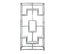 Sleek silver Nelson Bookcase with modern geometric design and glass shelving – ideal for contemporary home décor and elegant storage display.
