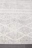 Close-up of the Oasis 450 Grey Rug texture, highlighting the plush grey diamond and stripe pattern.