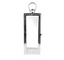 Sleek large silver lantern with modern glass frame design.