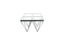 Pyramid silver polished steel side table with clear glass top geometric frame