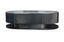 Sleek black oval coffee table with fluted base and marble top for contemporary elegance