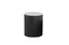 Compact black fluted side table with marble top perfect for modern seating areas
