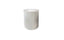 Ripple round white side table with ribbed design and marble top