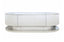 Elegant white marble oval coffee table with fluted base offering refined modern living style