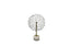 Stylish small silver flower stem décor with detailed metallic branches on marble stand.