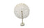 Elegant large gold flower stem décor with intricate design on marble base.